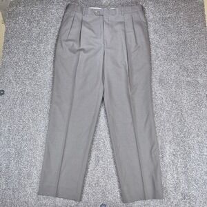 Burberry London Dress Pants Mens 36x32 Gray Pleated Wool Blend Trousers